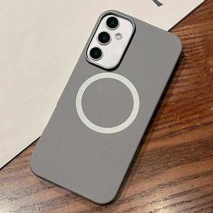 For Samsung Galaxy S23 FE 5G Leather Texture Design MagSafe Full Coverage Phone Case(Grey)