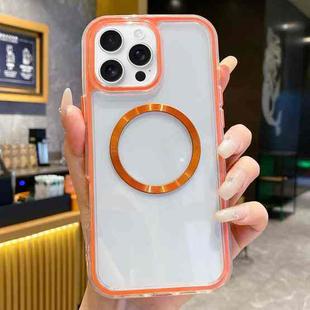 For iPhone 11 Pro Max 3 in 1 Airbag CD Texture MagSafe Phone Case(Orange)