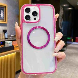 For iPhone 11 Pro Max 3 in 1 Airbag CD Texture MagSafe Phone Case(Rose Red)