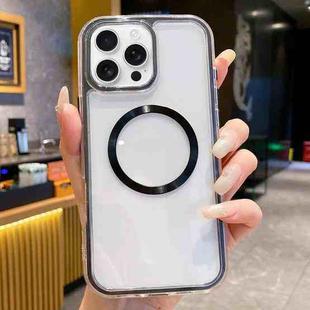 For iPhone 11 Pro Max 3 in 1 Airbag CD Texture MagSafe Phone Case(Black)
