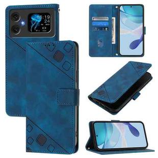 For Cubot A20 Skin-feel Embossed Leather Phone Case(Blue)