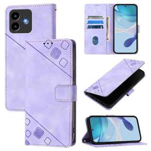 For Cubot Note 40 Skin-feel Embossed Leather Phone Case(Light Purple)