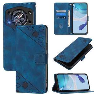 For Cubot A30 Skin-feel Embossed Leather Phone Case(Blue)