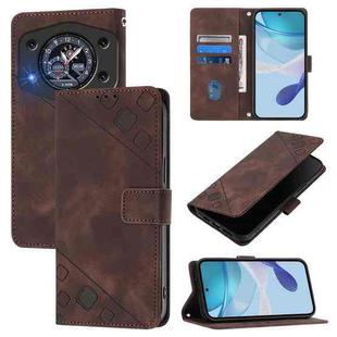 For Cubot A30 Skin-feel Embossed Leather Phone Case(Brown)