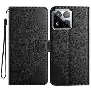 For Xiaomi 15 Pro Flower Embossed Leather Phone Case(Black)