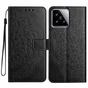 For Xiaomi 15 Flower Embossed Leather Phone Case(Black)