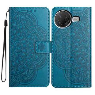 For Xiaomi Poco F7 Pro / F7 Ultra  Flower Embossed Leather Phone Case(Blue)