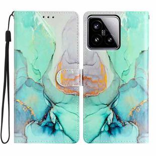 For Xiaomi 15 Colored Drawing Leather Phone Case(Green Marble)