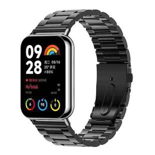 For Xiaomi Smart Band 9 Pro / 8 Pro Three Beads Stainless Steel Metal Watch Band(Black)