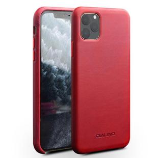 For iPhone 11 Pro QIALINO Shockproof Cowhide Leather Protective Case(Red)