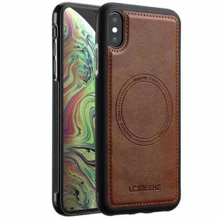 For iPhone XS Max LC.IMEEKE Magsafe Phone Case(Brown)