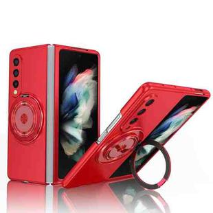 For Samsung Galaxy Z Fold4 360 Rotation Ring Holder MagSafe Shockproof PC Phone Case(Red)