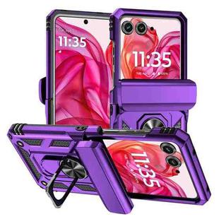 For Motorola razr 50 Sliding Camshield Holder Phone Case(Purple)