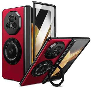 For Honor Magic V3 Gold Medal Rotating Folding Series Ring Holder Phone Case(Red)