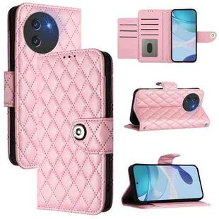 For Doogee Note 59 5G / Note 59 Pro Rhombic Texture Flip Leather Phone Case with Lanyard(Pink)