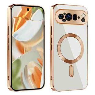 For Google Pixel 9 Pro CD Texture Plating TPU MagSafe Phone Case(Gold)