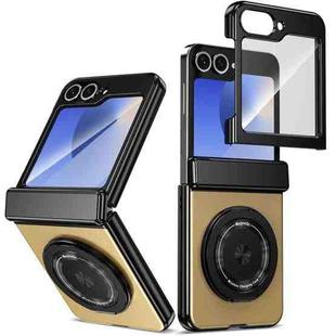 For Samsung Galaxy Z Flip6 Gold Medal Rotating Folding Series Ring Holder Phone Case(Gold)