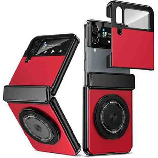 For Samsung Galaxy Z Flip4 Gold Medal Rotating Folding Series Ring Holder Phone Case(Red)