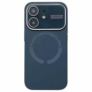 For iPhone 11 Large Window Acrylic Glass Lens MagSafe Silicone Phone Case(Graphite Grey)