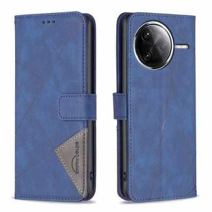 For Xiaomi Poco F7 Pro / F7 Ultra Magnetic Buckle Rhombus Texture Leather Phone Case(Blue)
