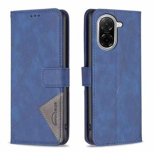 For Xiaomi Poco C71 Magnetic Buckle Rhombus Texture Leather Phone Case(Blue)