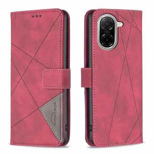 For Xiaomi Poco C71 Magnetic Buckle Rhombus Texture Leather Phone Case(Red)