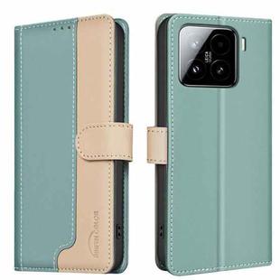 For Xiaomi 15 Color Matching RFID Anti-theft Leather Phone Case(Green)