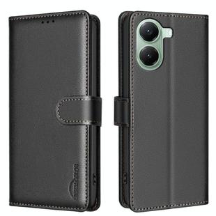 For Xiaomi Poco X7 Pro Litchi Texture RFID Anti-theft Leather Phone Case(Black)