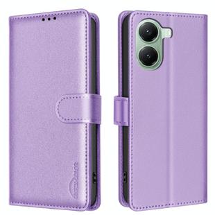 For Xiaomi Poco X7 Pro Litchi Texture RFID Anti-theft Leather Phone Case(Purple)