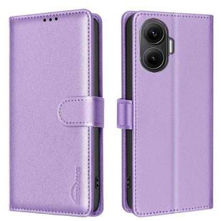 For Xiaomi Poco F7 5G Global Litchi Texture RFID Anti-theft Leather Phone Case(Purple)