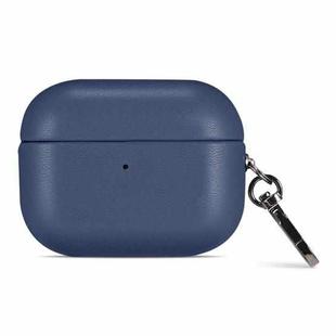 For AirPods 4 Gloss Oil PU Leather Wireless Bluetooth Earphone Protective Case(Blue)