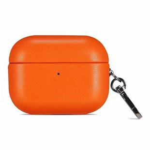 For AirPods 4 Gloss Oil PU Leather Wireless Bluetooth Earphone Protective Case(Orange)