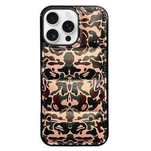 For iPhone 16 Pro Max Camouflage Eiderdown Airbag Phone Case(Army Green-B)