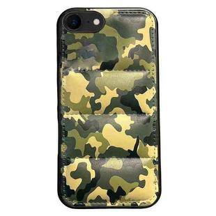 For iPhone SE 2022 / SE 2020 Camouflage Eiderdown Airbag Phone Case(Green-A)