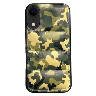 For iPhone XR Camouflage Eiderdown Airbag Phone Case(Green-A)