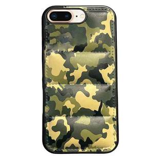 For iPhone 8 Plus / 7 Plus Camouflage Eiderdown Airbag Phone Case(Green-A)