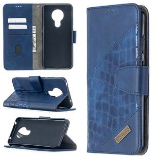 For Nokia 5.3 Matching Color Crocodile Texture Horizontal Flip PU Leather Case with Wallet & Holder & Card Slots(Blue)