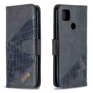 For Xiaomi Redmi 9C Matching Color Crocodile Texture Horizontal Flip PU Leather Case with Wallet & Holder & Card Slots(Black)