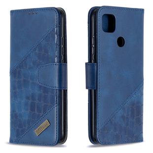 For Xiaomi Redmi 9C Matching Color Crocodile Texture Horizontal Flip PU Leather Case with Wallet & Holder & Card Slots(Blue)