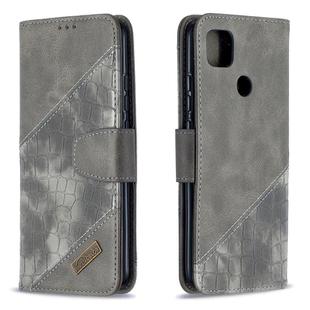 For Xiaomi Redmi 9C Matching Color Crocodile Texture Horizontal Flip PU Leather Case with Wallet & Holder & Card Slots(Grey)