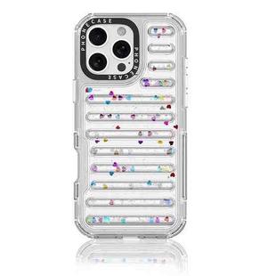 For iPhone 16 Pro Max Capsule Glitter TPU Hybrid PC Airbag Phone Case(Sequin)