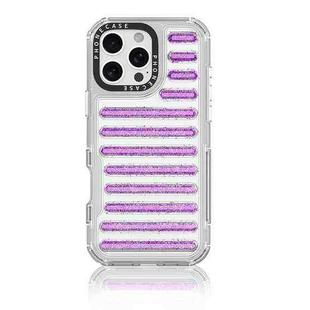 For iPhone 16 Pro Max Capsule Glitter TPU Hybrid PC Airbag Phone Case(Purple)