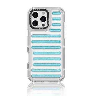 For iPhone 16 Pro Max Capsule Glitter TPU Hybrid PC Airbag Phone Case(Blue)