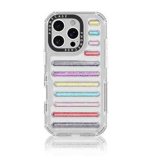 For iPhone 16 Pro Capsule Glitter TPU Hybrid PC Airbag Phone Case(Mixed Color)