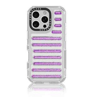 For iPhone 16 Pro Capsule Glitter TPU Hybrid PC Airbag Phone Case(Purple)