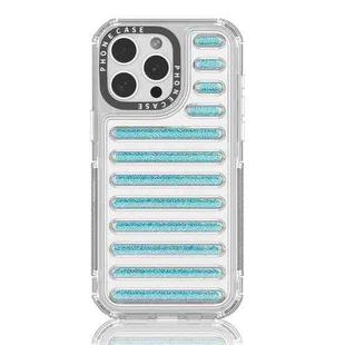 For iPhone 15 Pro Max Capsule Glitter TPU Hybrid PC Airbag Phone Case(Blue)