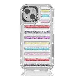 For iPhone 15 Capsule Glitter TPU Hybrid PC Airbag Phone Case(Mixed Color)