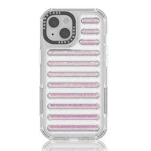 For iPhone 15 Capsule Glitter TPU Hybrid PC Airbag Phone Case(Pink)