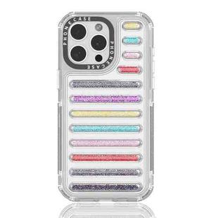 For iPhone 14 Pro Max Capsule Glitter TPU Hybrid PC Airbag Phone Case(Mixed Color)