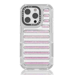 For iPhone 13 Pro Capsule Glitter TPU Hybrid PC Airbag Phone Case(Pink)